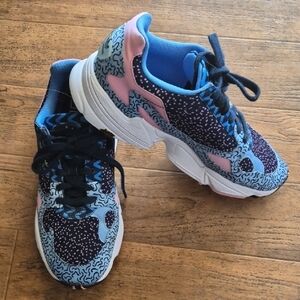 Adidas Satin Glow Blue Falcon Athletic Sneakers